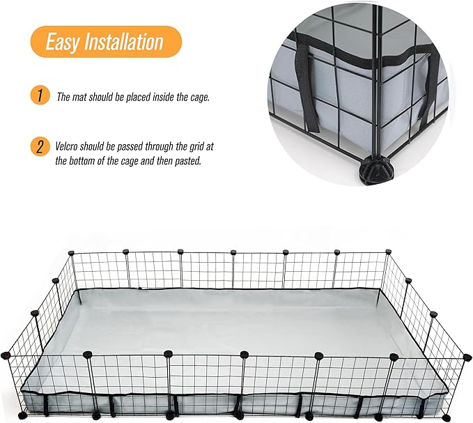 Guinea Pig Cage Liner Tarp Bottom Waterproof and Washable Base Also for Rabbits, Bunny, Chinchesillas, Hedgehog, Ferrets and Other Small Animals(36x72 inches)