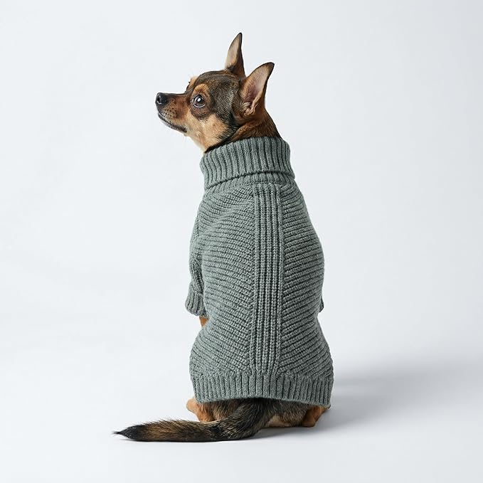 Fitwarm Dog Turtleneck Sweater, Thermal Knitted Pet Coat, Dog Winter Clothes for Small Dogs, Cat Apparel, Heather Grey, XXL