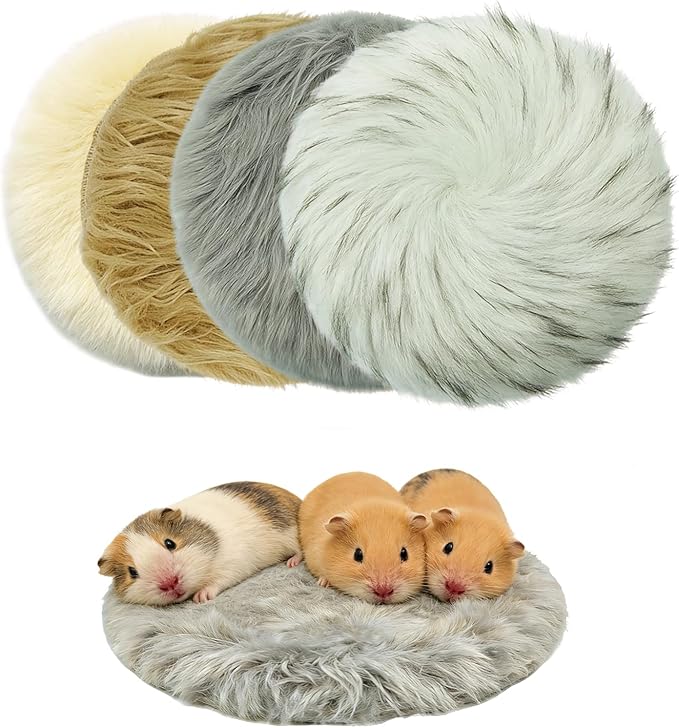 Guinea Pig Bed 4PCS Fleece Mats Hamster Cage Liner Washable Bedding Cage Accessories for Chinchilla Rat Hamster Squirrel Sugar Glider Ferret