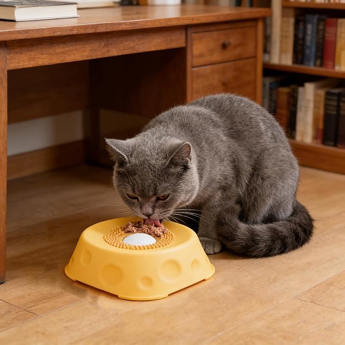 Dog Lick Bowl with Ball,Lick Ball Bowl for Dogs,Dog Licking Bowl with Rolling Ball,Slow Feeder Ball Bowl to Slow Pet Eating,Rolling Ball Dog Bowl Give Pet More Time to Enjoy Eating. (Gray-2pcs)
