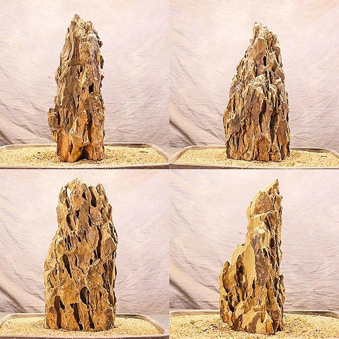 AWXZOM Natural Dragon Rock Carefully Selected Mixed Sizes, Decorative Aquarium Rocks, Aquarium Stones for Fish Tank (7.1lb-Large)
