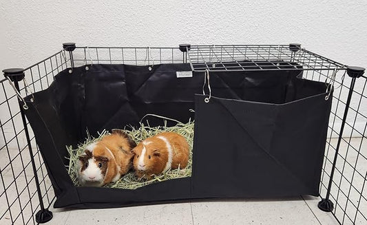 Hayzee Original Guinea Pig Hay Holder Feeder Litter Box Less Mess Encourages Natural Burrowing Instincts and Provides Ample Supply of Hay to Guinea Pigs and Rabbits (Black, 27" with Front)