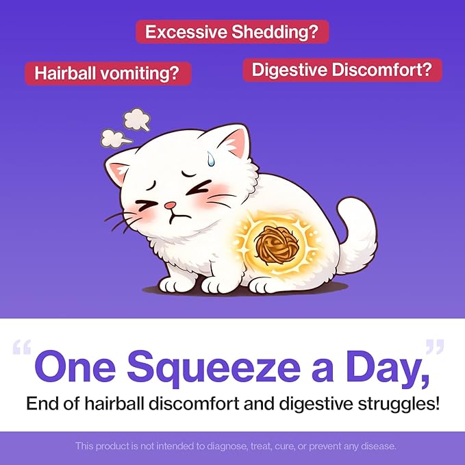 Doctor By HB Care Hairball Treatment for Cats - Hairball Relief & Digestive Support Supplement with Psyllium Husk & Fiber - Lickable Formula, Individually Packed, Chicken Flavor (30 Count)