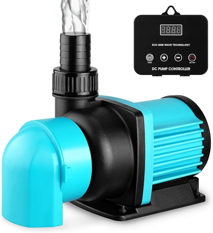 2350GPH DC24V Aquarium Return Pump With 20 Speeds Controller | ECO Quiet adjustable,submersible and inline use ,fresh and marine water use