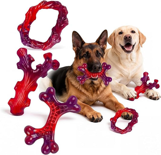 Frienhund 6-Pack Indestructible Dog Toys for Large Breed: Dog Toys for Aggressive Chewers, Nylon Dog Chew Bones for Large Dogs, Dog, Irresistible Beef Flavor