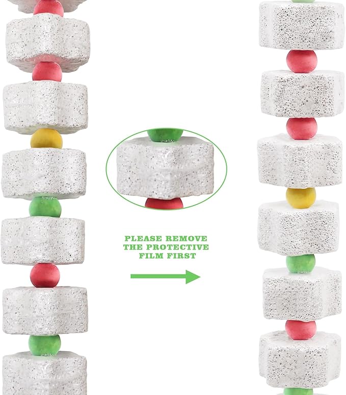 2 Pack Mineral Block Chew Toys for Chicken, Chicken Toys with Colorful Beads and a Bell, Chicken Coop Accessories, Beak Grinding Stone for Chicken, Hens, Geese, Ducks, Turkeys, Poultry