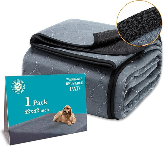Bunlitent Washable Pee Pads for Dogs 82" x 82", 1 Pack, Large Reusable Puppy Pads, Dog Training Pads with Quick Dry, Large Anti-Slip Whelping Pad for Pet, Playpen, Incontinence, Housebreaking