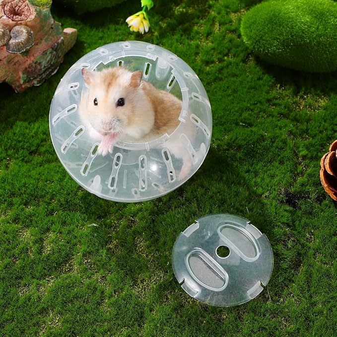 Toddmomy Hamster Running Ball 3.93 Inch Mini Exercise Toy with Ventilation Holes and Secure Lock for Small Pets Indoor Activity