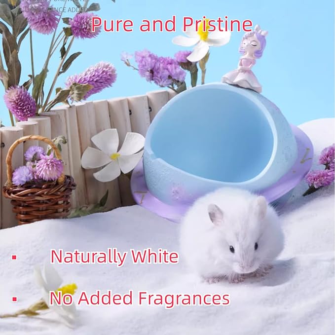 MANON ROSA Chinchilla Bath Sand-No-Dust Sand for Hygienic Bathing Litter Box - Ideal for Dwarf Hamsters Gerbils Mice Degus and Small Pets (M(4lb),Bath Sand)