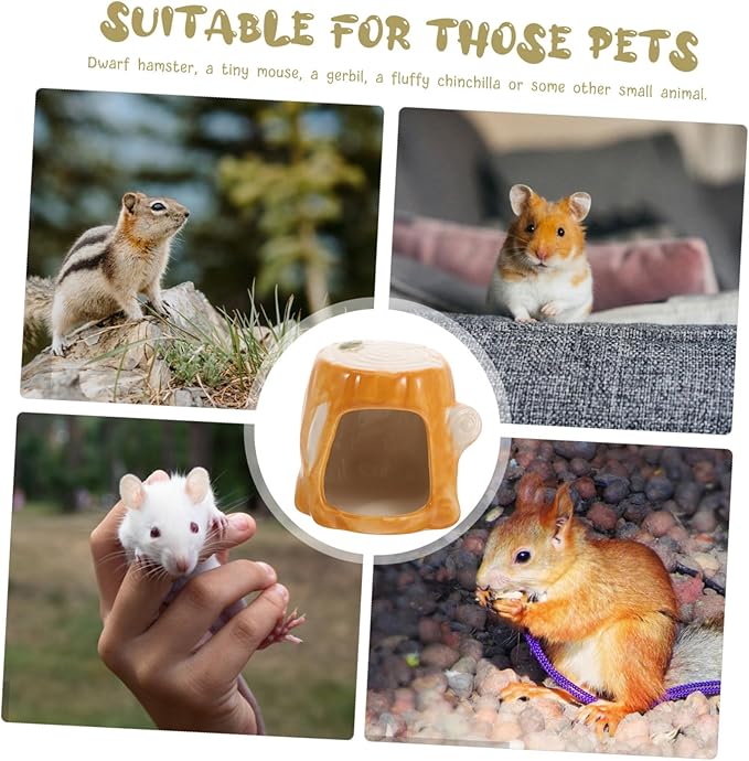 Ceramic Hamster Hut Small Animal Nest Stable Hideout Smooth Surface Comfortable Resting Area for Hamsters and Small Pets Cage Decor Idea