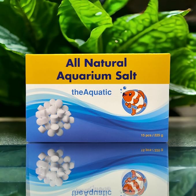 Premium Aquarium Salt, Aquarium Salt Freshwater Tablets for Aquarium Water Treatments Essential Supplies (15 Tablets)