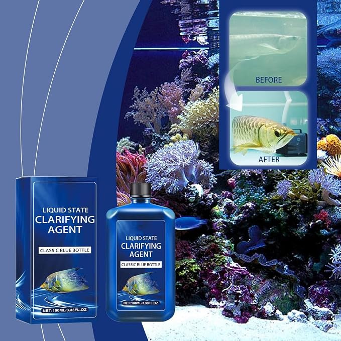 Fast-Acting Aquarium Water Clarifier, 2026 Aquarium Water Conditioner Clarifier, Liquid State Clarifying Agent,Clears Cloudy Fish Tank, Liquid State Clarifying Agent, Safe & Gentle Formula