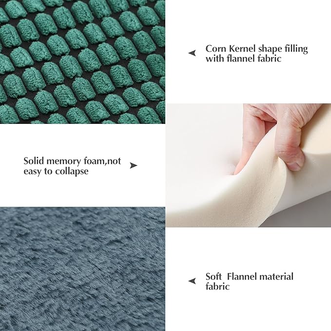 BVAGSS Reversible Dog Crate Pad, Memory Foam Pet Bed Mat, Soft Warm Machine Washable Sleeping Kennel Mattress for Small Medium Dogs XH079 (21''x13''x1.6'',Green)