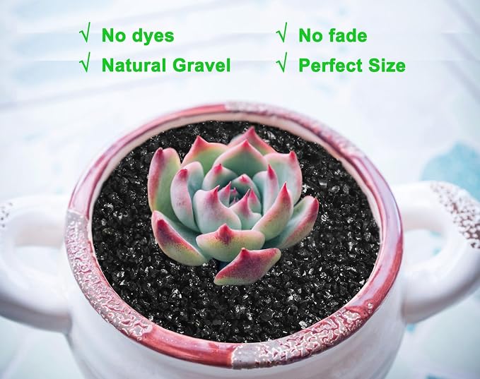 Boniosz 5lb Succulents and Cactus Black Sand, Décor & Additive Tiny Stones,DIY Rocks Gravel for Bonsai, Fairy Gardening, Terrarium, Vases Fillers