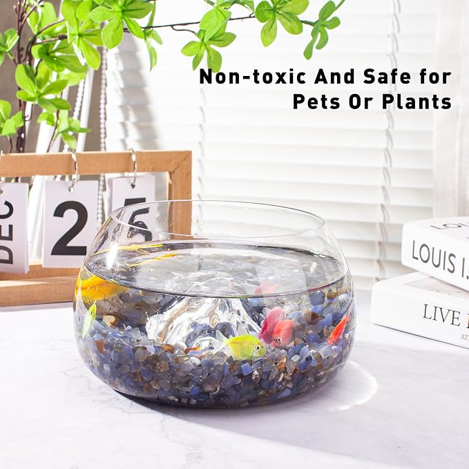 0.88 Lb Crystal Chips Stones Tumbled Crushed Stone Blue Agate, Irregular Shaped Gemstone Pebbles Gravel Rocks for Vase Fillers, Aquarium Gravel Rocks and Home Decoration