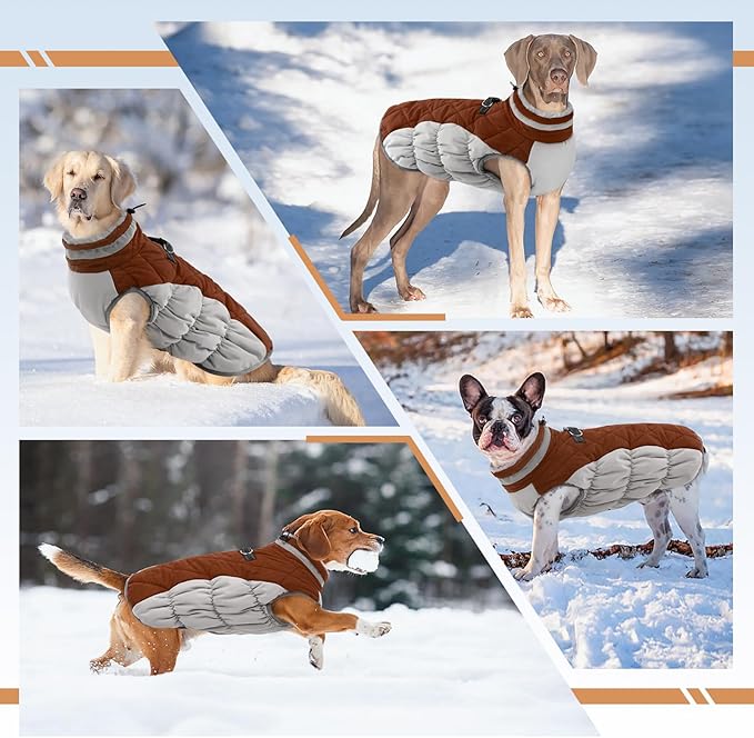 Dog Winter Jacket Cozy Reflective Waterproof Windproof Warm Pet Garment,Comfortable Cold Weather Fleece Apparel Outfits with Zipper Closure for Small Medium Large Dogs Puppy Walking,XX-Large