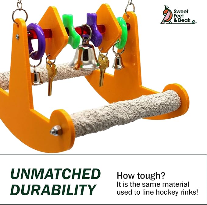 Sweet Feet and Beak Tweeter Totter - Perfect Cage Toy Stimulates Visual and Physical Activity - Safe, Non-Toxic, Cage Accessories for Small Birds