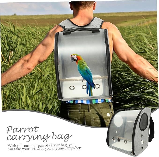 Portable Parrot Carrier Backpack Bird Perch Breathable Outdoor Bird Carrier for and Comfort