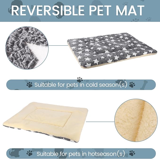 Dog Bed mat Pet mat Dog Box mat Machine Washable Grey (26x20x1.5in)