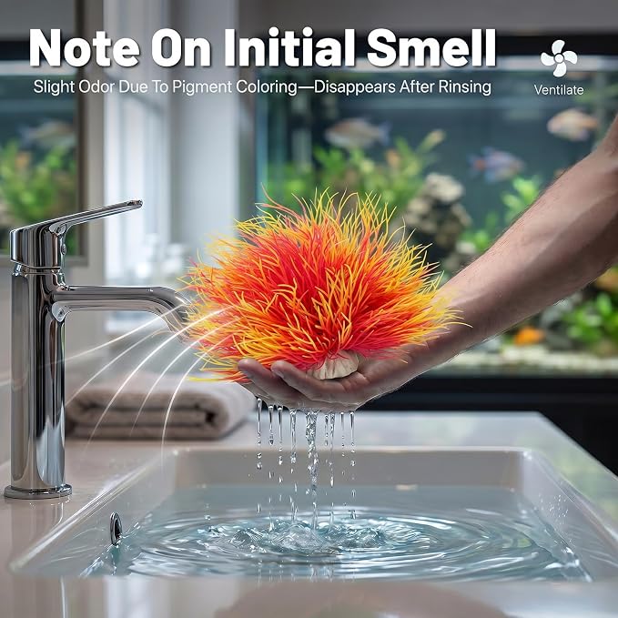 Abeillo 2pcs Artificial Aquarium Plants, Plastic Realistic Fish Tank Decor Plant Fake Natural Style Aquarium Decorations Plants Fish Tank Accessories