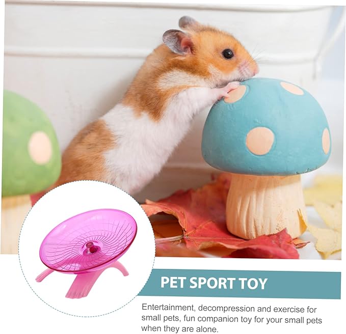 NOLITOY 2pcs Hamster Running Toy Flying Saucer Wheel Pet Exercise Accessory for Hamsters Gerbils and Colors Fun Activity for Bored Pets