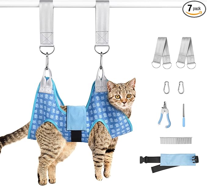 Pet Grooming Hammock for Cats & Dogs, Dog Grooming Hammock Harness, Dog Sling for Nail Clipping/Trimming (X-Small)