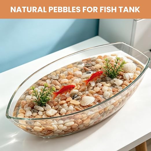 3/8 Inch Polished Decorative Pebbles, River Rocks for Indoor Plants, Succulents, Planters, Vases, Fish Tank, Aquarium Gravel & Landscaping (Pink, 6LB)