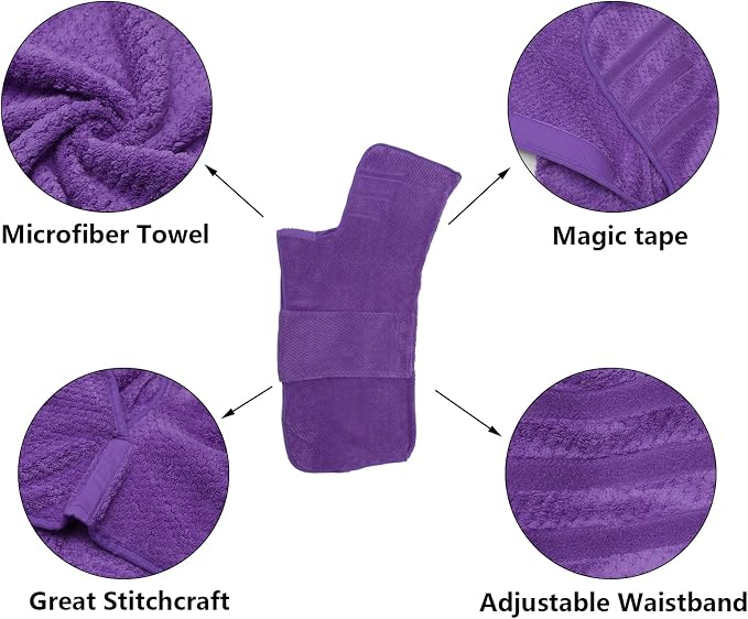 Geyecete Dog Bathrobe Towel Dog Drying Coat-Dry Fast Dog Bag-Pineapple Grid Fast Drying Super Absorbent Pet Dog Cat Bath Robe Towel-Purple-S