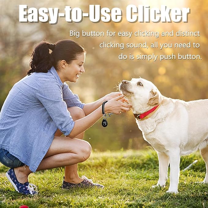 Dog Training Clicker and Whistle for Training and Recall, Pet Training Accessories for Puppy, Cats, Horses & Small Animals - with Lanyard, Reward and Train Your Pets Efficiently Training and Behavior