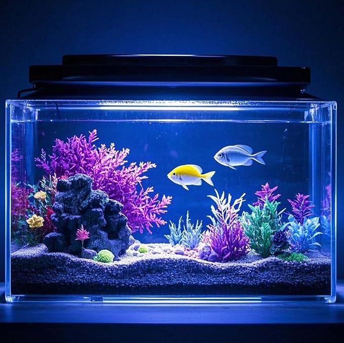 15 inch RGB Aquarium Lights, Underwater Fish Tank Lights IP68 Waterproof Color Changing Adjustable Memory Submersible Remote Control Aquarium Tank Lights