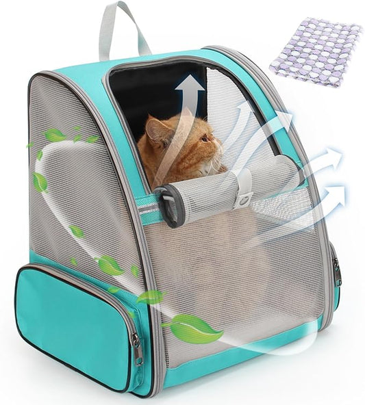 Lollimeow Cat Backpack Carrier, Ideal for Small Animals & Puppies, Airline Approved,Safe for Travel, Hiking, Vet Transport & Outdoor Use Fully Ventilated Design for Ultimate Comfort On-the-Go