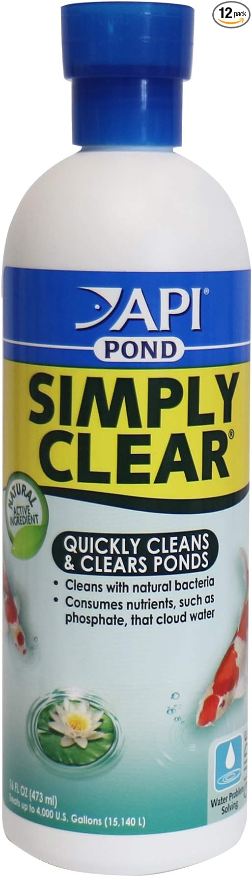 API POND SIMPLY CLEAR Pond Water Clarifier 16-Ounce Bottle (248B)