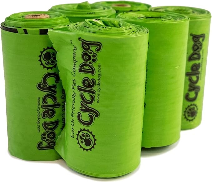 Cycle Dog Earth Friendly Pick-Up Bags (72 Total, 6-Rolls, 12 Per Roll) - Sustainable Plant Powered Dog Poop Bag/Made with Corn & Plant Starches/No Plastic/Easy to Use/Made in USA