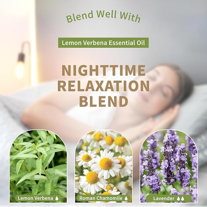 EUQEE Lemon Verbena Essential Oil 118ml - Pure & Natural Citrus Scent Oil for Diffuser, Skincare, Morning Rituals & Aromatherapy, Large Bottle with Dropper