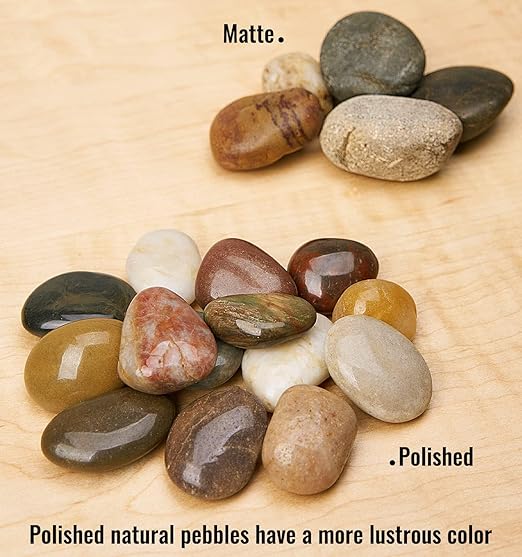 NUPICK 10 Pound River Rocks, 0.8-1.3 Inches Polished Pebbles for Plants, Fish Tank, Clear Vase and More, Natural Mixed Color Stones