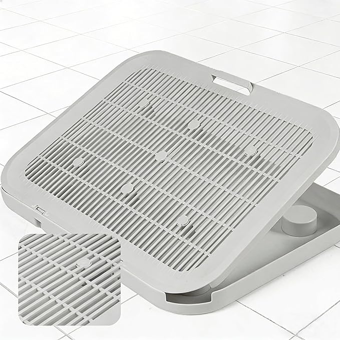 Flip-Top Lid Cat Litter Mat, Double-Layer Litter Trapping Pad with Non-Slip Waterproof Base, Easy Clean Durable Floor Mat for Kitty Litter Box