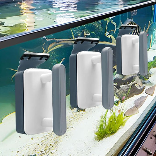 AOYEBO Aquarium Glass Cleaner Magnetic Algae Scraper Double-Sided Brush