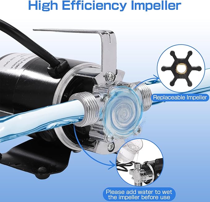 D-Honor Water Transfer Pump 115V 1/10 HP 330 GPH with 6 feet Water Hose Kit | Portable Electric Utility Trash Pump, Transfer Water from Garden, Hot Tube, Ponds, Pool, Rain Barrel, Aquariums