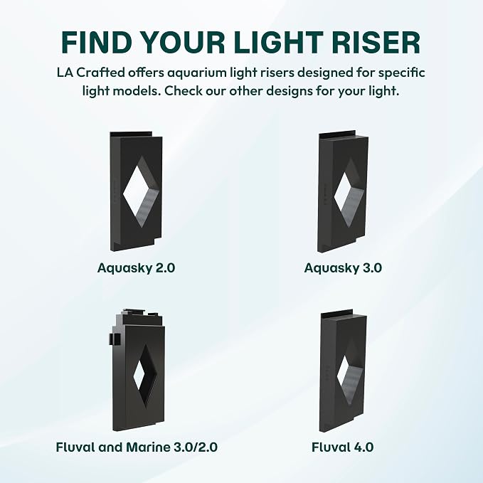 Aquarium Light Risers for Fluval Plant & Marine 3.0 & 2.0 LED | Heat-Resistant Polymer Stand | Toolless Easy Install (7-Inch)