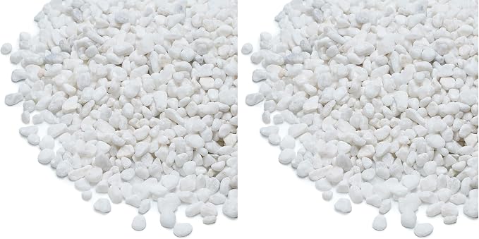 Mr. Fireglass 10 lbs White Pebbles,1/5" Natural Decorative River Rocks Aquarium Gravel for Indoor Plants, Vases, Succulents and Outdoor Garden Landscaping (Pack of 2)