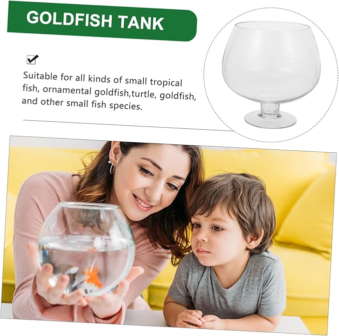 BESPORTBLE Clear Bubble Bowl, Glass Vase with Stand Fish Bowl Clear Planter Terrarium Globe Flower Vase Hydroponic Kitchen Table Centerpiece Footed Pedestal