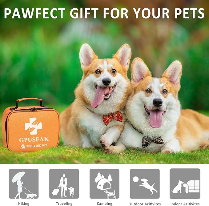 Dog First Aid Kit - Pet First Aid Kit for Dogs Pet Emergency Kit with Grooming Hammock Harness Nail Clipper First Aid Supplies for Home Camping