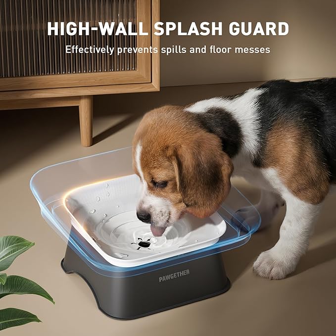 PAWGETHER® No Spill Water Bowl for Dog 2L/68oz Splash Proof Slow Drinking Dog Bowls on Vehicle Travel No Drip Slow Water Bowl for Messy Drinkers Perfect for Small to Medium Sized Dogs