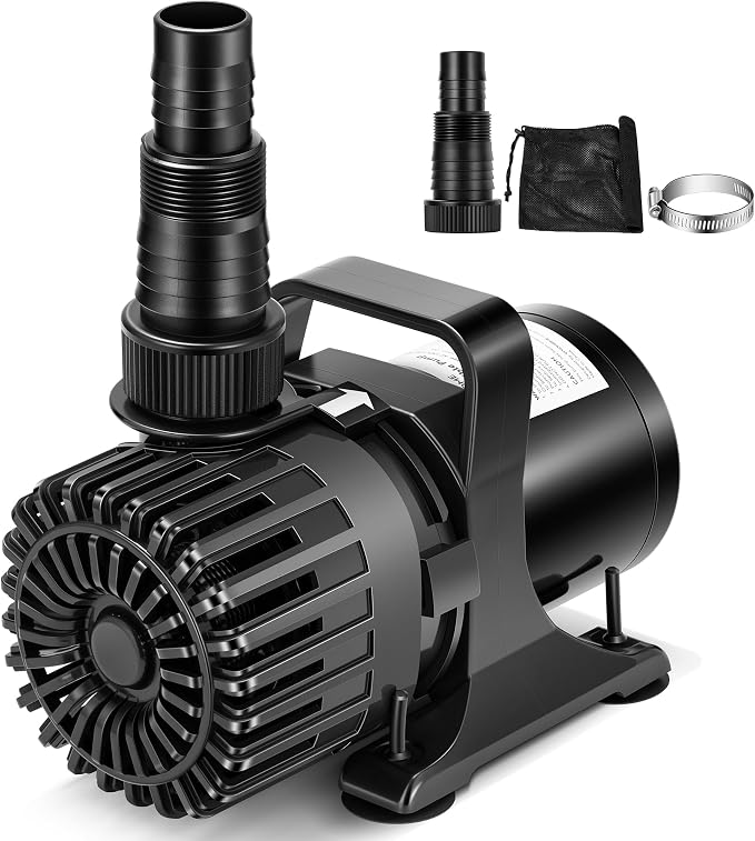 VIVOHOME 220W 4500GPH Submersible Water Pump with Barrier Bag for Koi Pond | 19.4ft Max Lift, 180° Seamless Adjustable Nozzle, 20ft Power Cord, IPX8 Waterproof