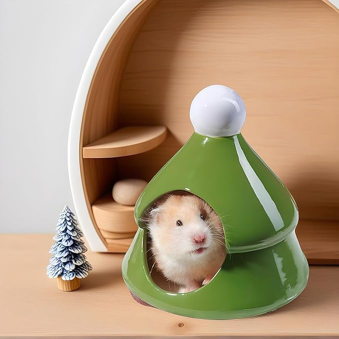 Baoblaze Hamster Hideout Critter Nest Ceramic Pet House Small Animals Cave Bed for Squirrel Mini Animals Dwarf Hamsters
