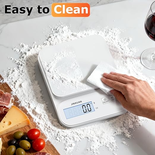 Kitchen Scale Food Scale 5kg/0.1g Digital Scale Food Weighing Scale for Cooking Baking Weight Loss, Rechargeable Coffee Scale Precision Baking Scale with Large Backlit LCD Display, USB Cord