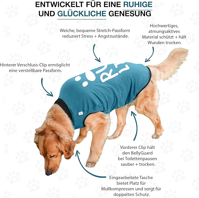 BellyGuard Dog Surgery Recovery Suit, Dog Onesie for Post-Op Care, Recovery Apparel for Female and Male, Surgical Body Cover for Canine Healing Support