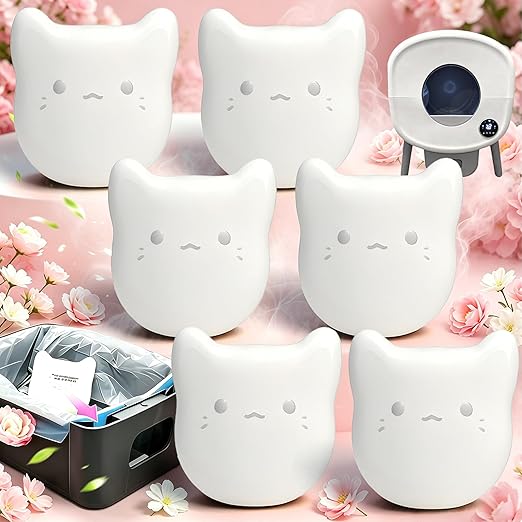 PurifyLogix 6PCS Universal Pets Deodorizing Pods for Automatic Cat Litter Box, Odor Remover for Fumoi Automatic Cat Litter Box, Camellia Flower Scented, Long-Lasting Fragrance, Keep Home Fresh