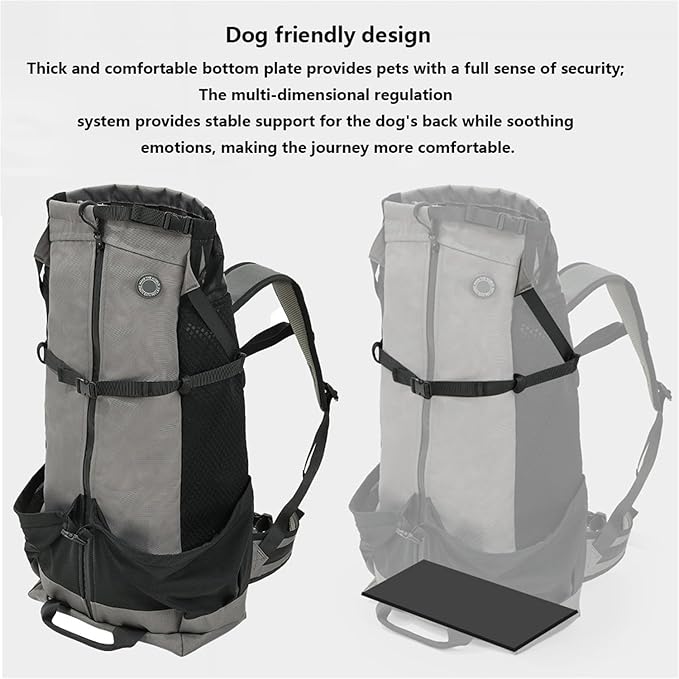 Big Dog Backpack Carrier 80lbs, Extra Large Dog Backpack Carrier, Fully Adjustable Pet Carrier (Grey,XX-Large)