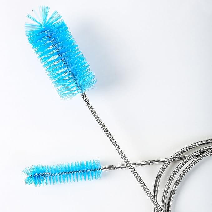 SLSON Aquarium Filter Brush Flexible Double Ended Bristles Hose Pipe Cleaner Stainless Steel Long Tube Cleaning Brush for Fish Tank or Home Kitchen